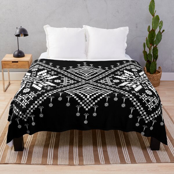 Item preview, Monochrome Intricate Ethnic Pixel Floral Border Seamless Pattern designed and sold by Khwanchai.