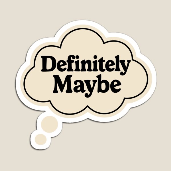 Item preview, Definitely Maybe – Retro Thought Bubble Sticker | Oasis-Inspired Minimalist Design designed and sold by TheOliveClub.