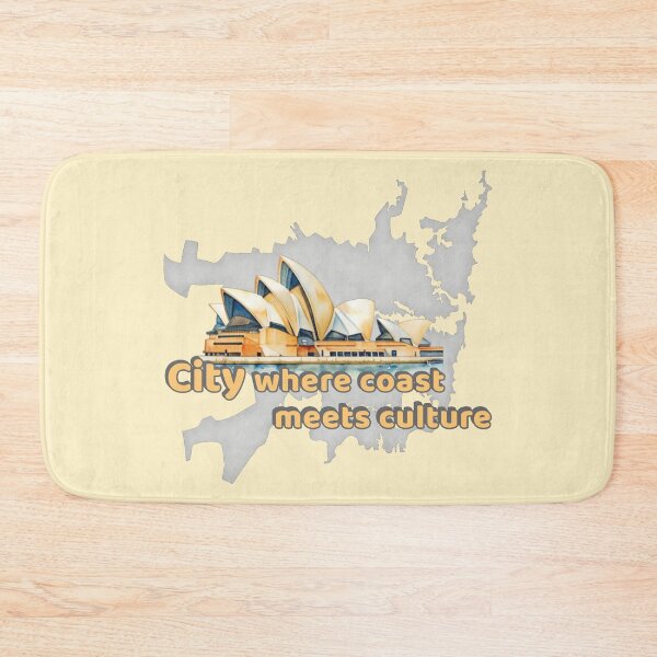 Item preview, Sydney City Map with Opera House designed and sold by MoxisWatercolor.