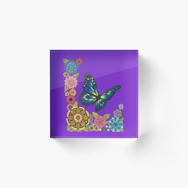 Item preview, butterfly with flowers purple designed and sold by Fred  Terpe.