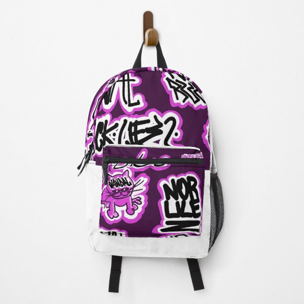 Item preview, Cat with No Rulez Purple deep - Urban Graffiti Sticker | Rebel Sick Stickerz Board designed and sold by Borislilb Artwear.