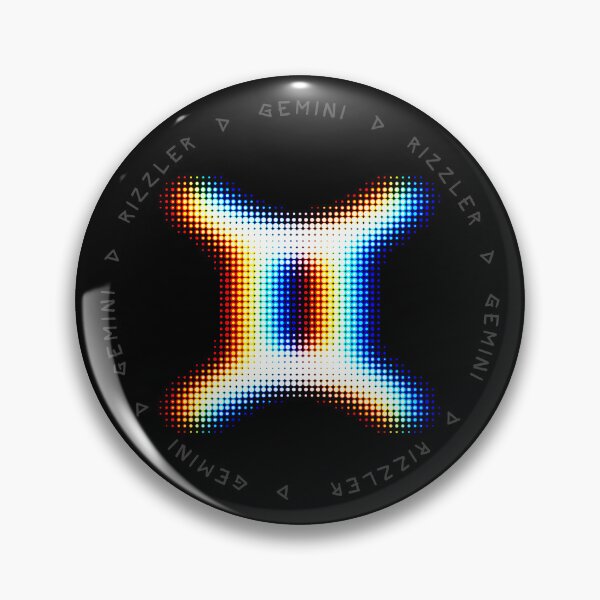 Item preview, Gemini Glitch – Dual Halftone Zodiac Symbol in EDM Vibe designed and sold by H Jonas.