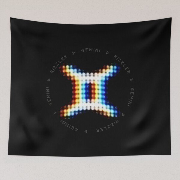 Item preview, Gemini Glitch – Dual Halftone Zodiac Symbol in EDM Vibe designed and sold by H Jonas.
