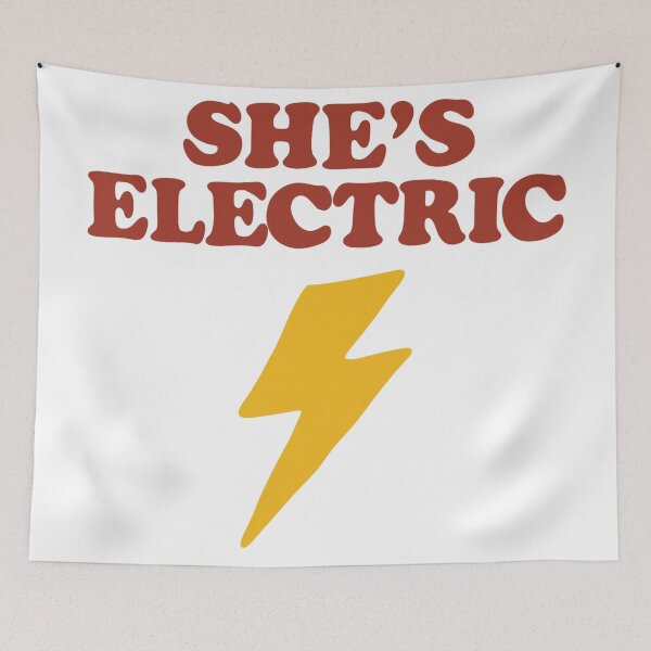 Item preview, She’s Electric – Lightning Bolt Kids Tee | Retro Oasis-Inspired Shirt designed and sold by TheOliveClub.