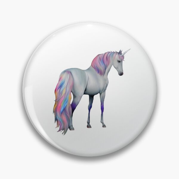 Artikelvorschau, Weißes Einhorn Regenbogen-Mähne, Magisches Fabelwesen entworfen und verkauft von HA-Design-Kunst.