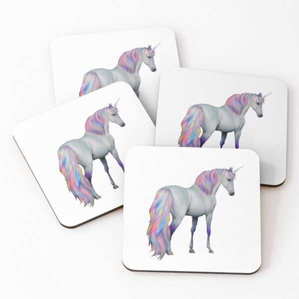 Item preview, White Unicorn Rainbow Mane, Magical Mythical Creature designed and sold by HA-Design-Kunst.