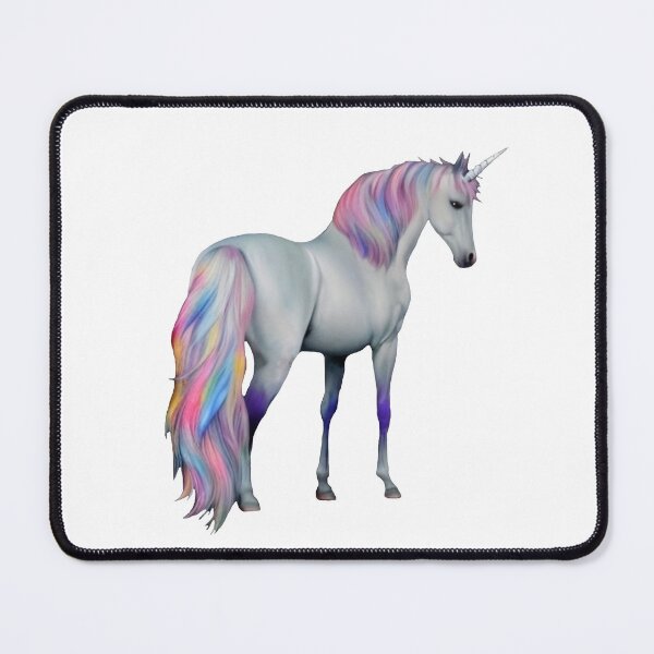 Item preview, White Unicorn Rainbow Mane, Magical Mythical Creature designed and sold by HA-Design-Kunst.