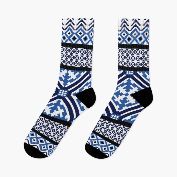 Item preview, Indigo Glacier Tribal Pattern - Sapphire, Cerulean & Onyx Folk Art designed and sold by Khwanchai.