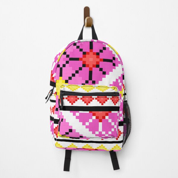 Item preview, Bubblegum Bloom Ethnic Pattern - Fuschia, Lemon & Ebony Folk Art designed and sold by Khwanchai.