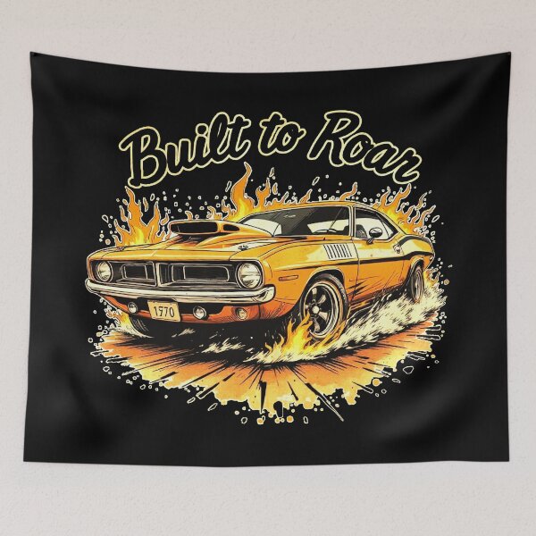 Item preview, Built to Roar – Flaming Mopar 1970 Muscle Car Illustration designed and sold by SteadyRolling.