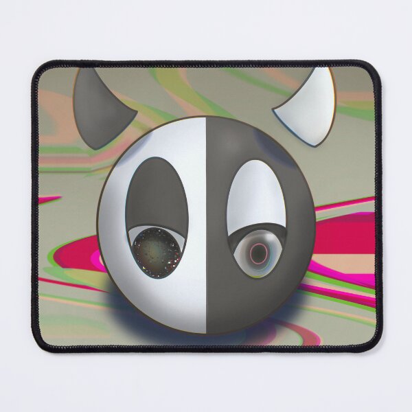 Item preview, Black and White Kawaii Glitch Emoji | Strange and Cute Illustration | Darkcore & Weirdcore Digital Art designed and sold by Don Dox.