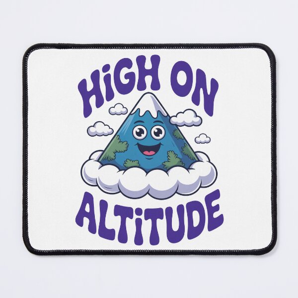 Item preview, High on Altitude Funny Mountain Cartoon Design designed and sold by MonkiFlipp.