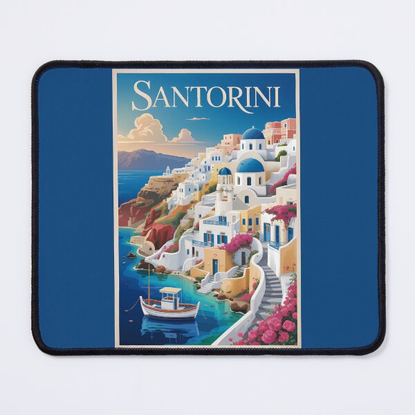Item preview, Santorini Greece Illustration Travel Art Vintage designed and sold by KrisSidDesigns.