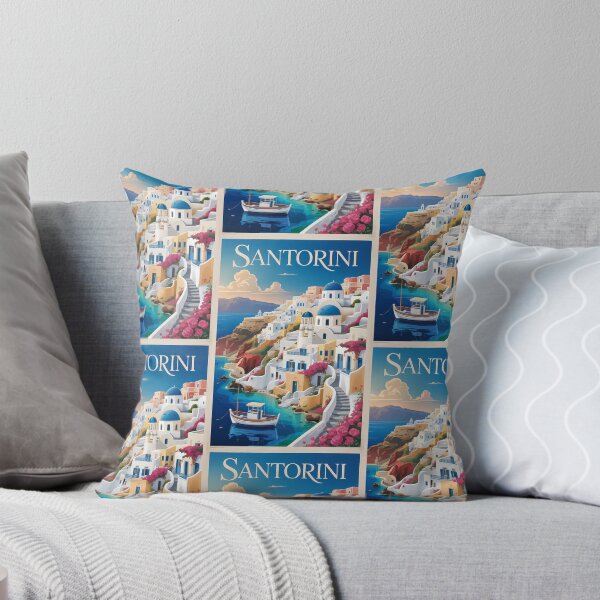 Item preview, Santorini Greece Illustration Travel Art Vintage designed and sold by KrisSidDesigns.