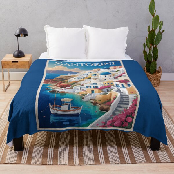 Item preview, Santorini Greece Illustration Travel Art Vintage designed and sold by KrisSidDesigns.