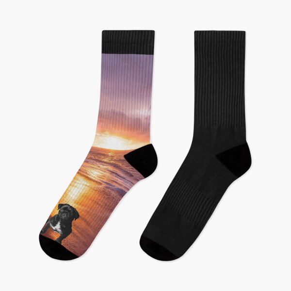 Item preview, Pug brothers on sunset beach designed and sold by jcdesign1212.
