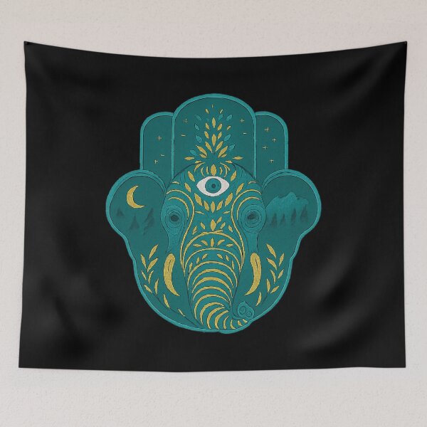 Item preview, Mystic Hamsa Mandala Elephant Head designed and sold by Madeline Binder Art & Design.
