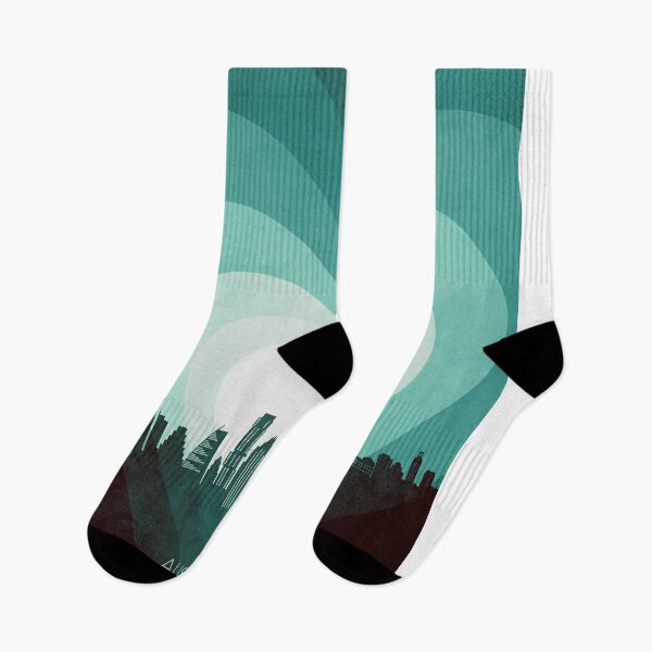 Item preview, Austin Texas Skyline Hearts Teal designed and sold by ArtPrints.