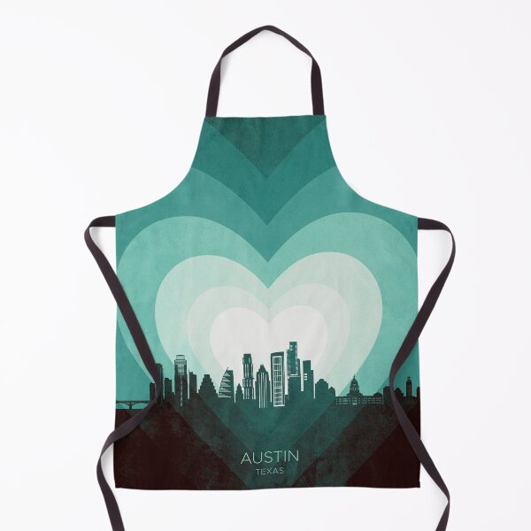 Item preview, Austin Texas Skyline Hearts Teal designed and sold by ArtPrints.
