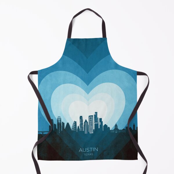 Item preview, Austin Texas Skyline Hearts Blue designed and sold by ArtPrints.