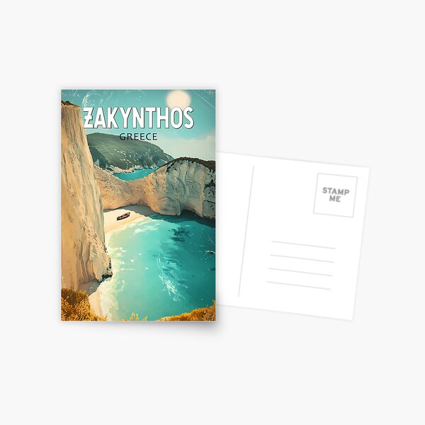Item preview, Zakynthos Greece Illustration Travel Art Vintage designed and sold by KrisSidDesigns.