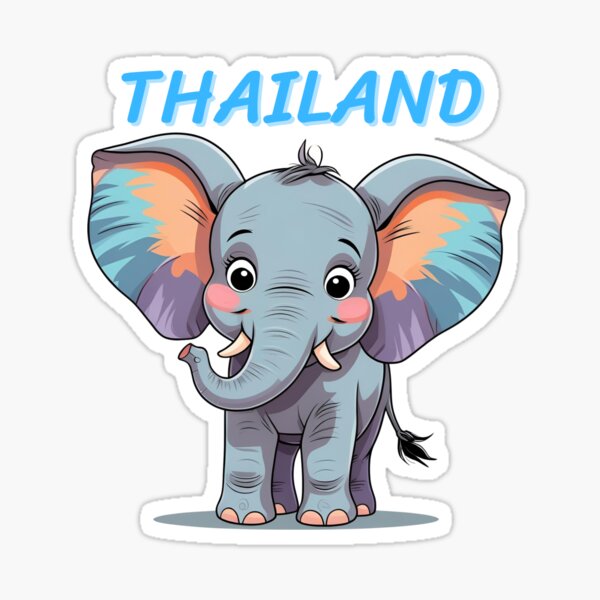 Item preview, "Cute Thai Elephant – Thailand Travel Souvenir Design" designed and sold by konthai.familyart.