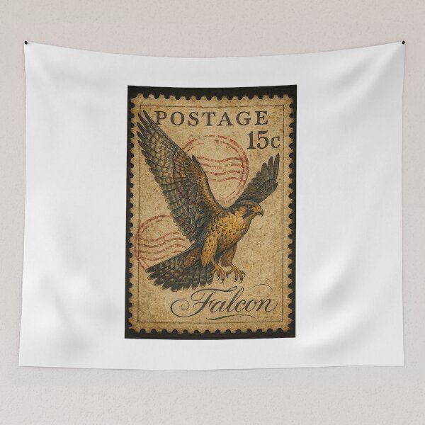 Item preview, Majestic Falcon Vintage Stamp – Collector’s Treasure designed and sold by ForeverPrintsOK.