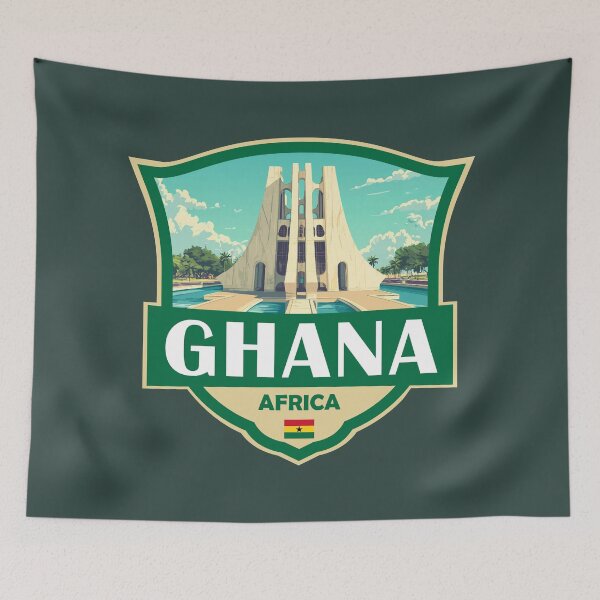 Item preview, Ghana Illustration Retro Badge designed and sold by KrisSidDesigns.