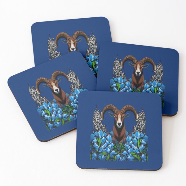 Item preview, Cartoon Of A Bighorn Sheep With Colorado Blue Columbine designed and sold by taiche.