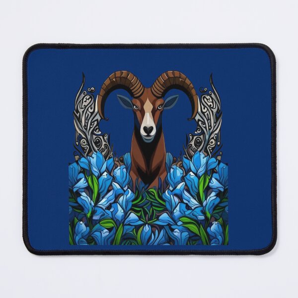 Item preview, Cartoon Of A Bighorn Sheep With Colorado Blue Columbine designed and sold by taiche.