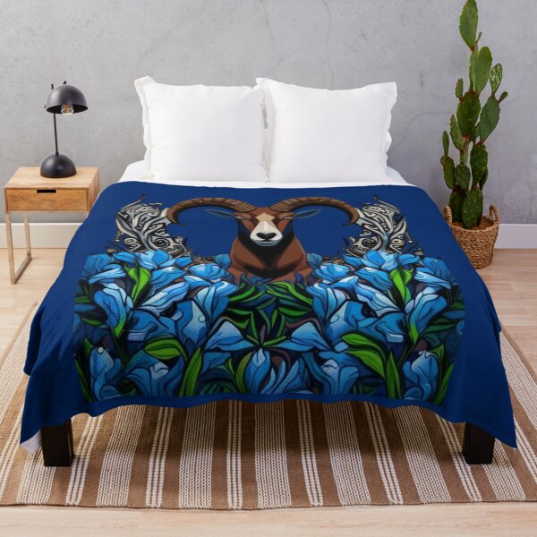 Item preview, Cartoon Of A Bighorn Sheep With Colorado Blue Columbine designed and sold by taiche.