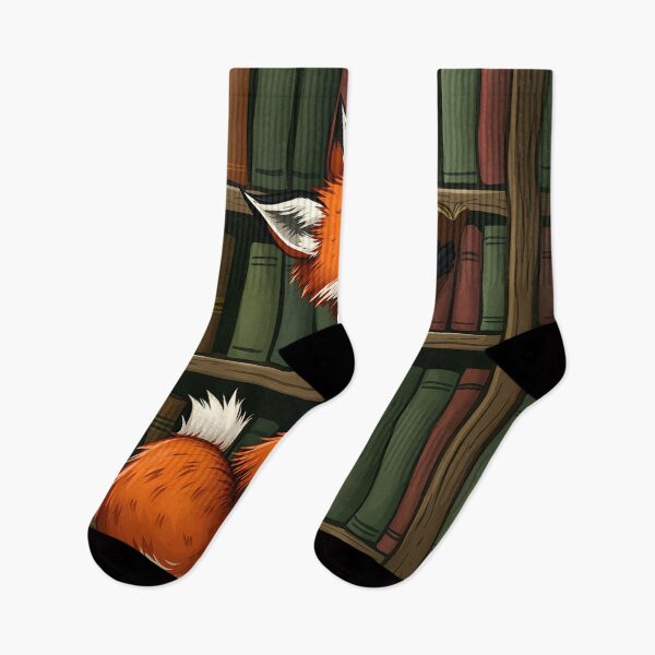 Item preview, Cute Bookish Fox in a Library Scene designed and sold by AbdS07.