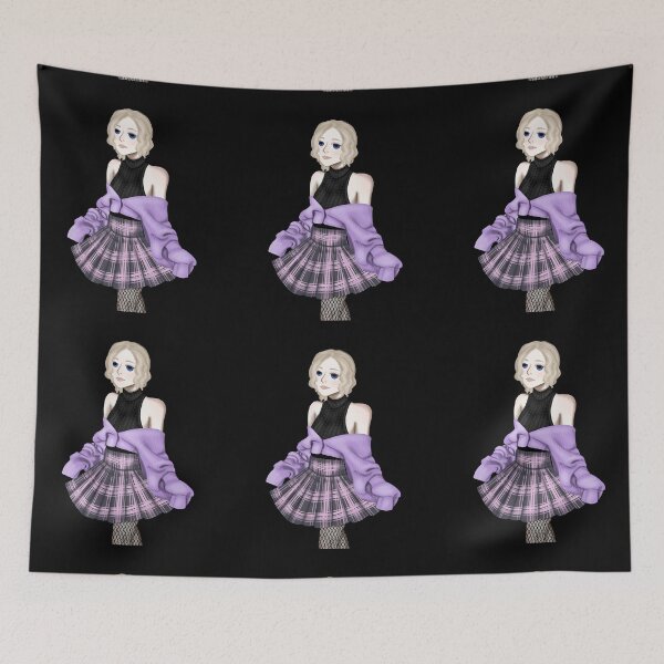 Item preview, Portrait of a young girl in fashionable checked skirt and casual sweater with relaxed expression designed and sold by katecheerycake.