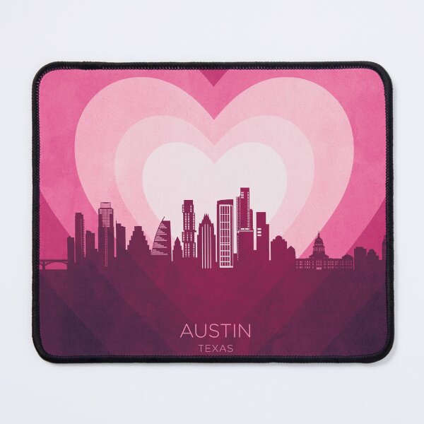Item preview, Austin Texas Skyline Hearts Pink designed and sold by ArtPrints.