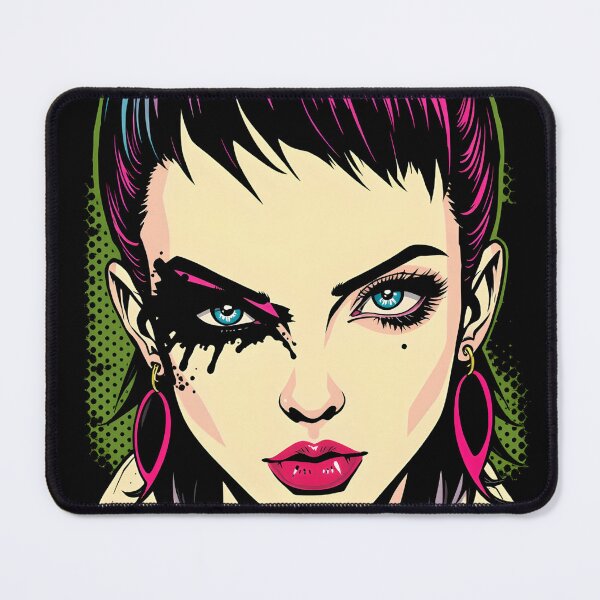 Item preview, Bold Punk Girl Portrait with Intense Gaze designed and sold by AbdS07.