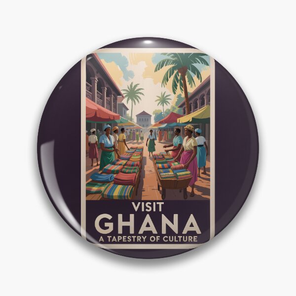 Item preview, Ghana Market Illustration Travel Art Vintage designed and sold by KrisSidDesigns.