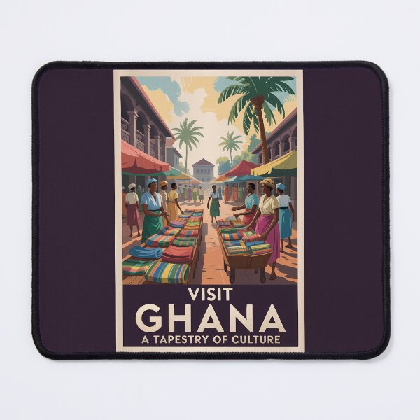 Item preview, Ghana Market Illustration Travel Art Vintage designed and sold by KrisSidDesigns.
