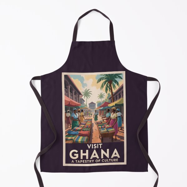 Item preview, Ghana Market Illustration Travel Art Vintage designed and sold by KrisSidDesigns.