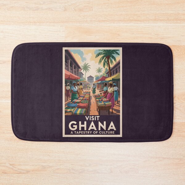 Item preview, Ghana Market Illustration Travel Art Vintage designed and sold by KrisSidDesigns.