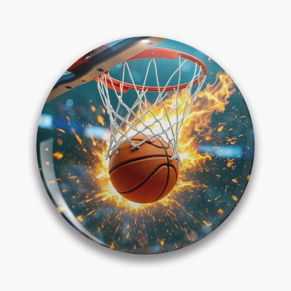 Item preview, Fiery Basketball Shooting Through the Net designed and sold by Maria Dryfhout.