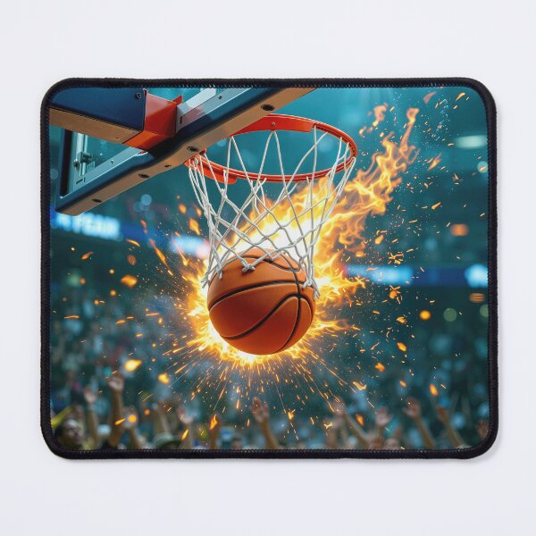 Item preview, Fiery Basketball Shooting Through the Net designed and sold by Maria Dryfhout.