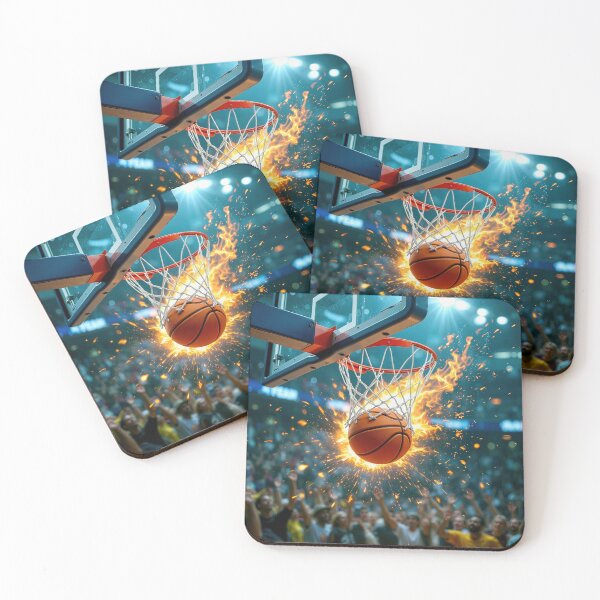 Item preview, Fiery Basketball Shooting Through the Net designed and sold by Maria Dryfhout.