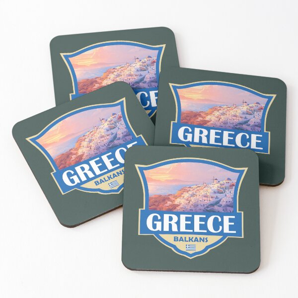 Item preview, Greece Illustration Retro Badge designed and sold by KrisSidDesigns.