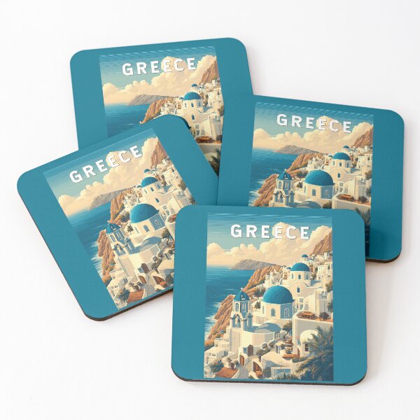 Item preview, Greece Illustration Travel Art Vintage designed and sold by KrisSidDesigns.