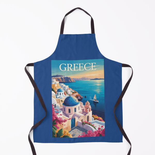 Item preview, Greece Santorini Illustration Travel Art Vintage designed and sold by KrisSidDesigns.