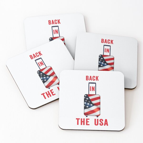 Item preview, Back in the USA American Flag Luggage Travel Art designed and sold by cabana.space.