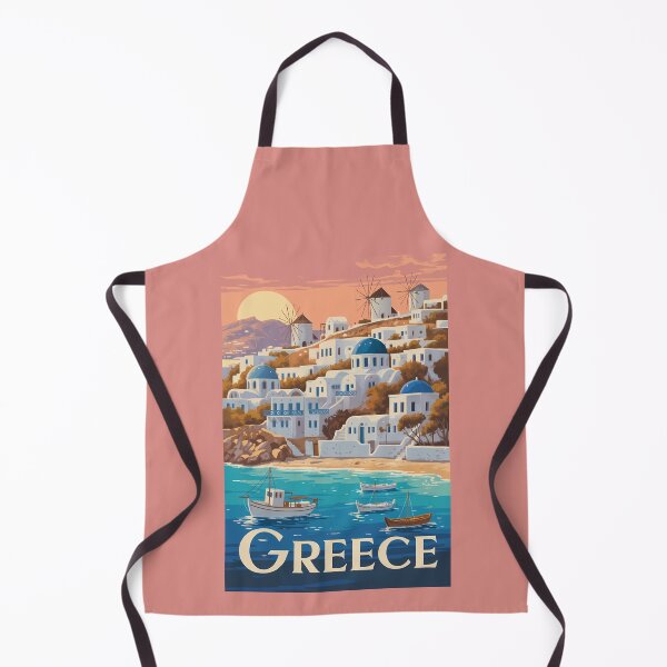 Item preview, Greece Mykonos Illustration Travel Art Vintage designed and sold by KrisSidDesigns.
