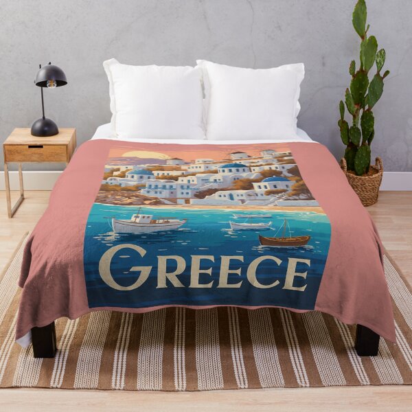 Item preview, Greece Mykonos Illustration Travel Art Vintage designed and sold by KrisSidDesigns.