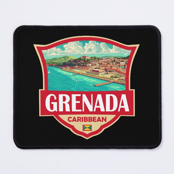 Item preview, Grenada Illustration Retro Badge designed and sold by KrisSidDesigns.