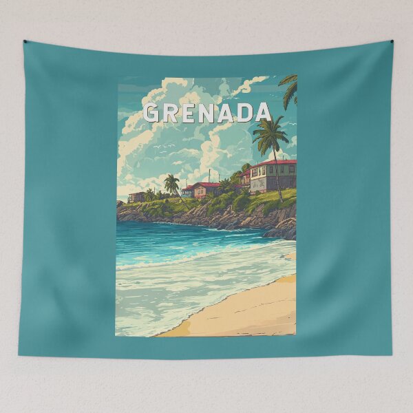 Item preview, Grenada Illustration Travel Art Vintage designed and sold by KrisSidDesigns.